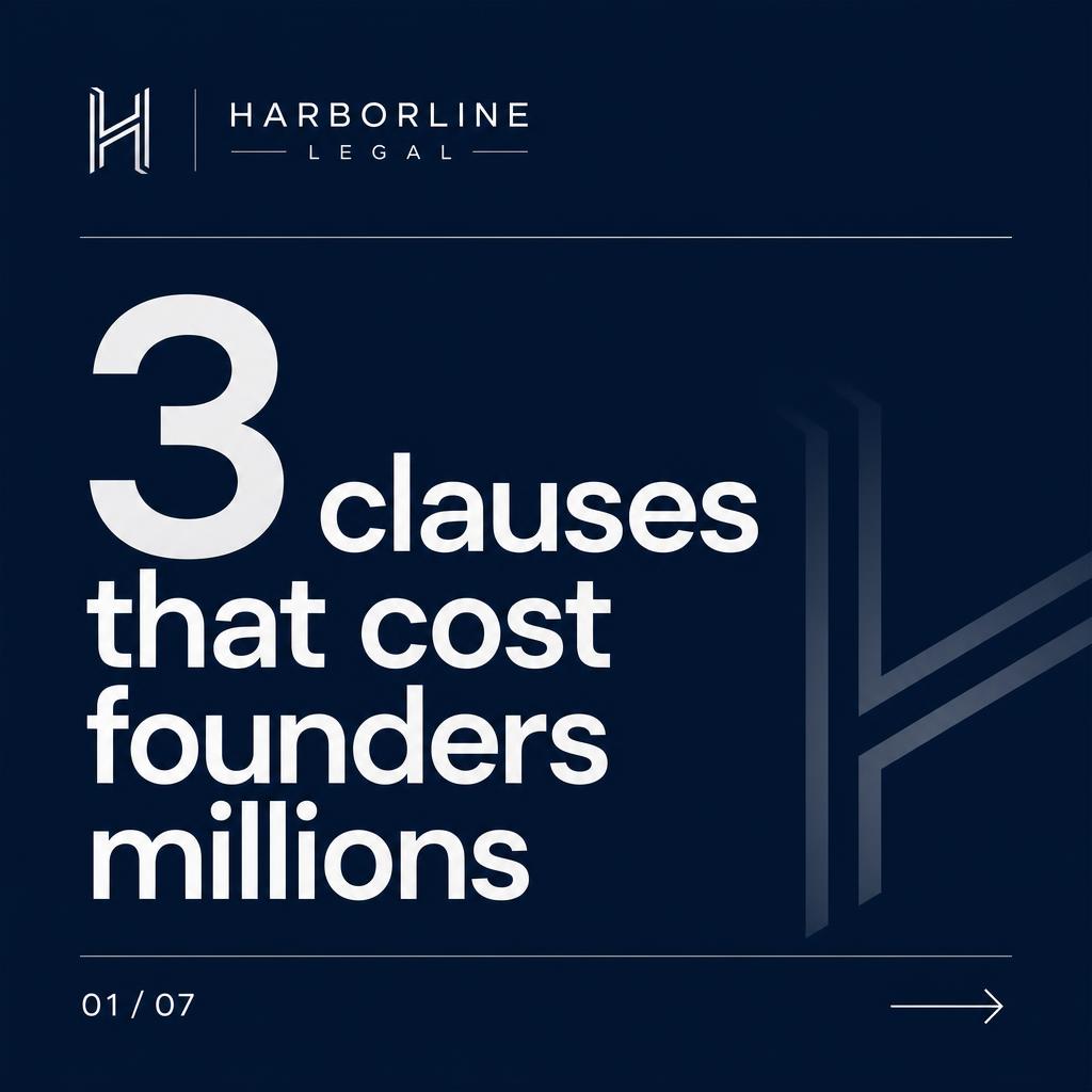 LinkedIn carousel slide designed for Harborline Legal